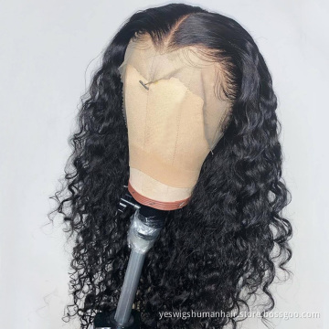 Yeswigs Deep Curly Wave Raw Brazilian Virgin Human Hair Full Hd Lace Front Wig Pre Plcuked Cheap Transparent Lace Frontal Wig